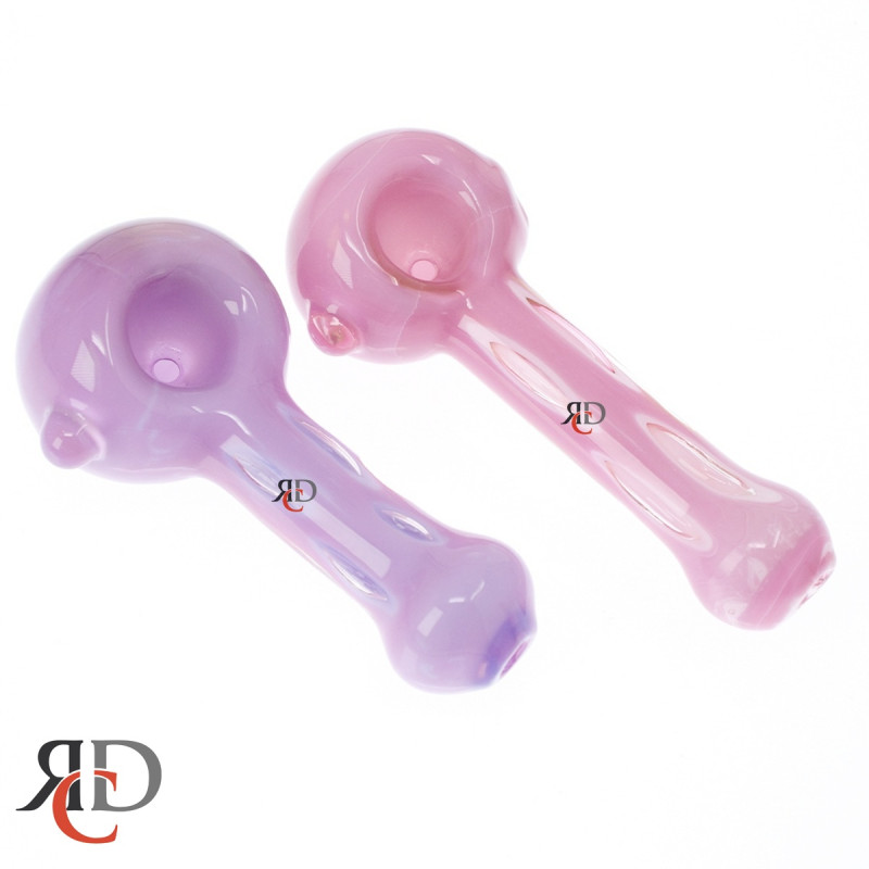 GLASS PIPE FANCY US MILKY PINK W/DOT GP7583 1CT