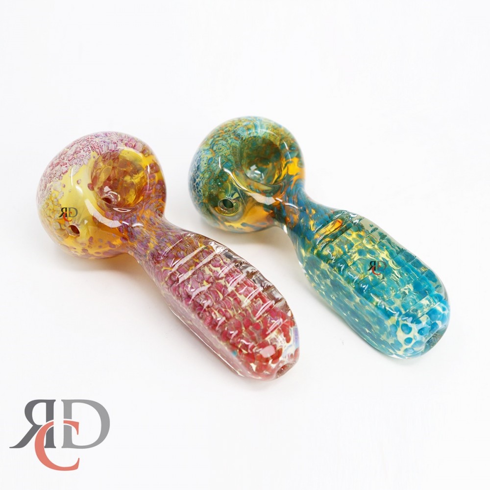 GLASS PIPE FLAT CUT ART GOLDEN GREEN GP4578 1CT