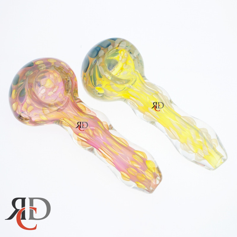 GLASS PIPE FLOWER HEAD GOLDEN RIM GP5097 1CT