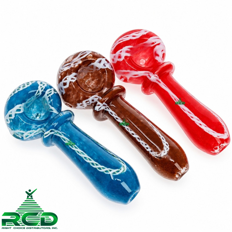 GLASS PIPE FRIT ART ASST COLOR W/ RIM GP329