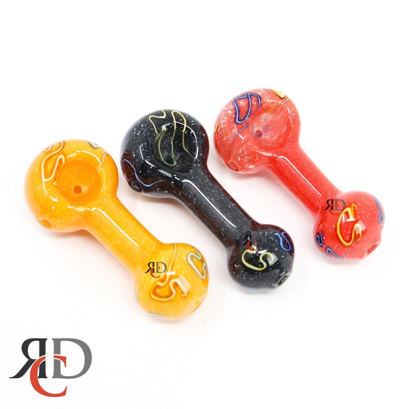 GLASS PIPE FRITTED MUSHROOM BALL GP3136 1CT