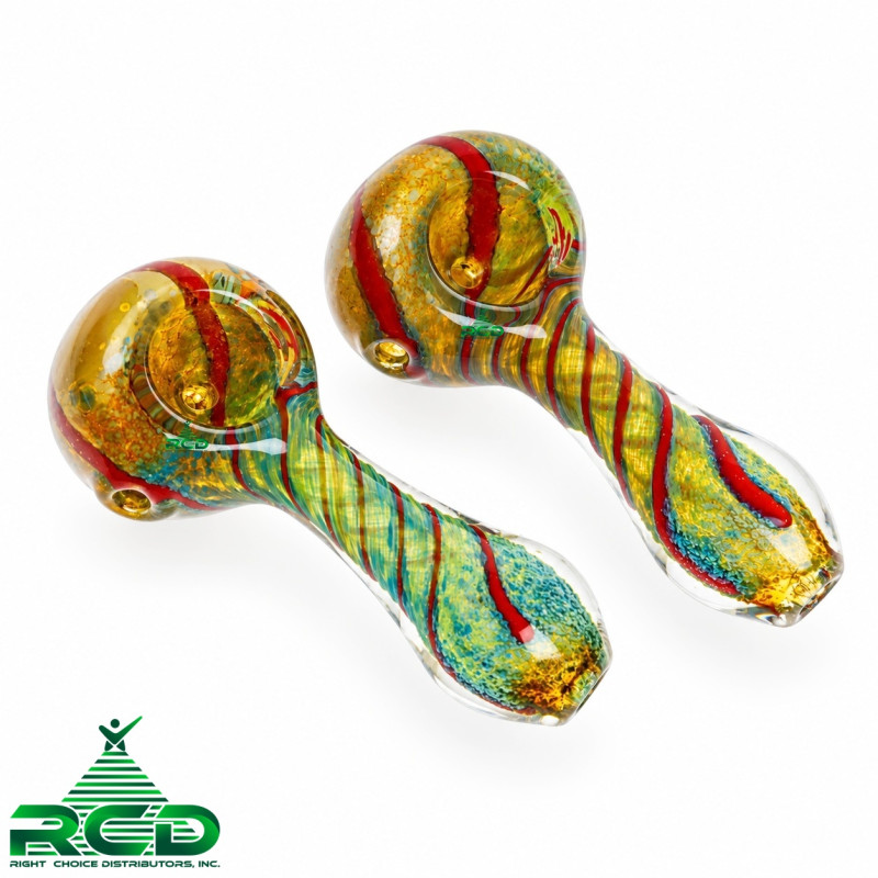 GLASS PIPE FUMED & SWIRL ART GP2788 1CT