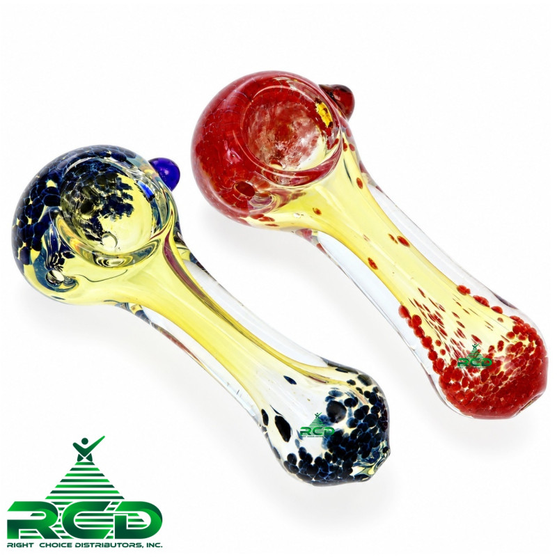 GLASS PIPE FUMED FRITTED ASST COLOR GP3006