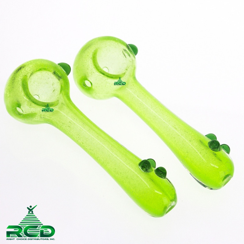 GLASS PIPE GLOW IN DARK GREEN GP5613 1CT