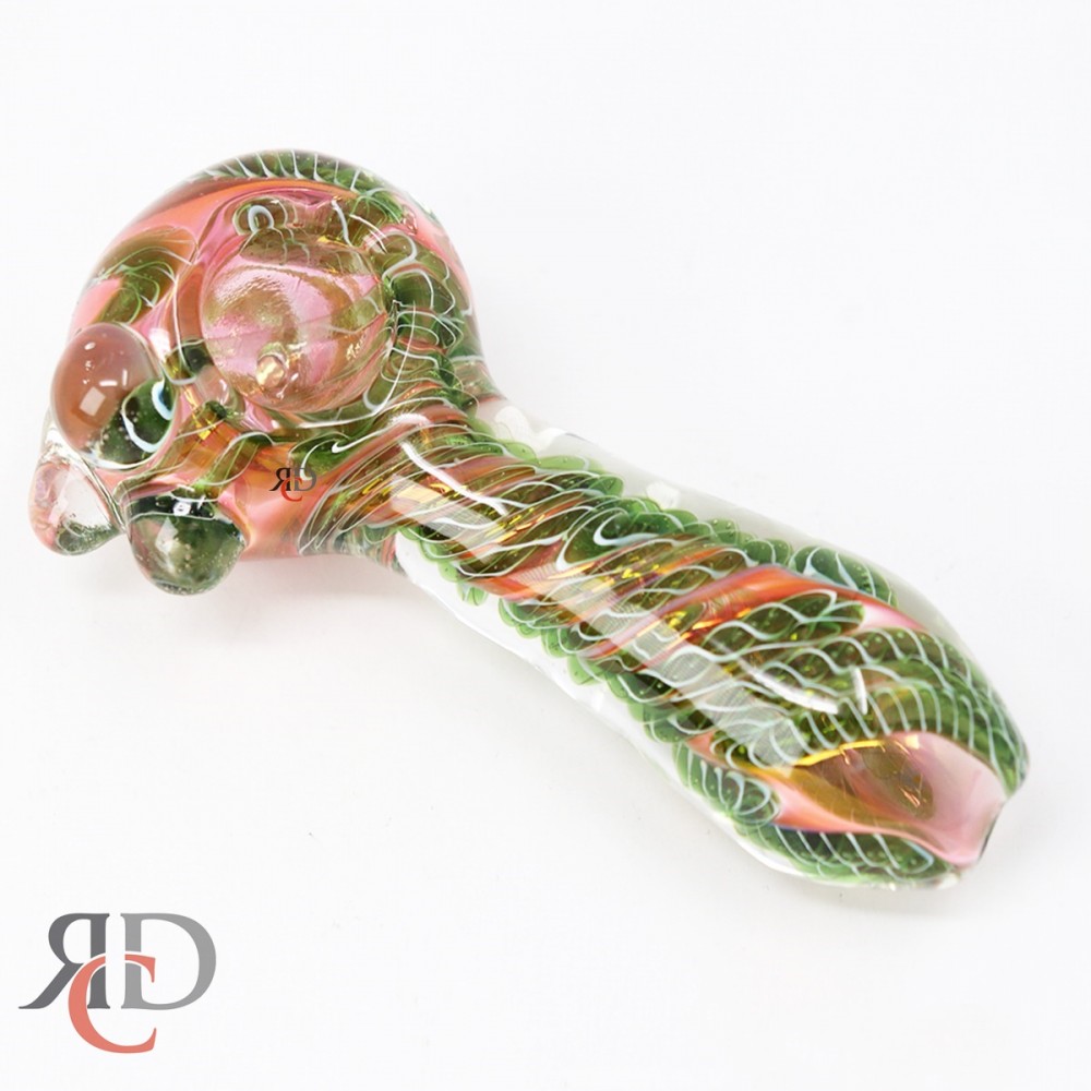 GLASS PIPE GOLD FUME & GREEN ART GP7594 1CT