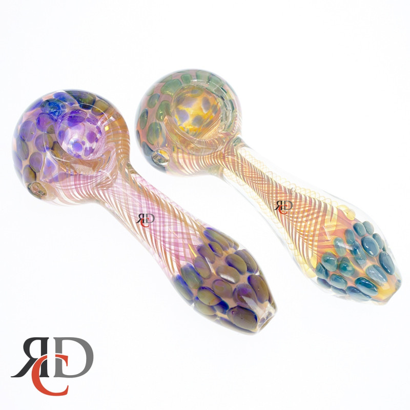 GLASS PIPE GOLDEN DELUXE W/ HEAVY ART GP5583 1CT