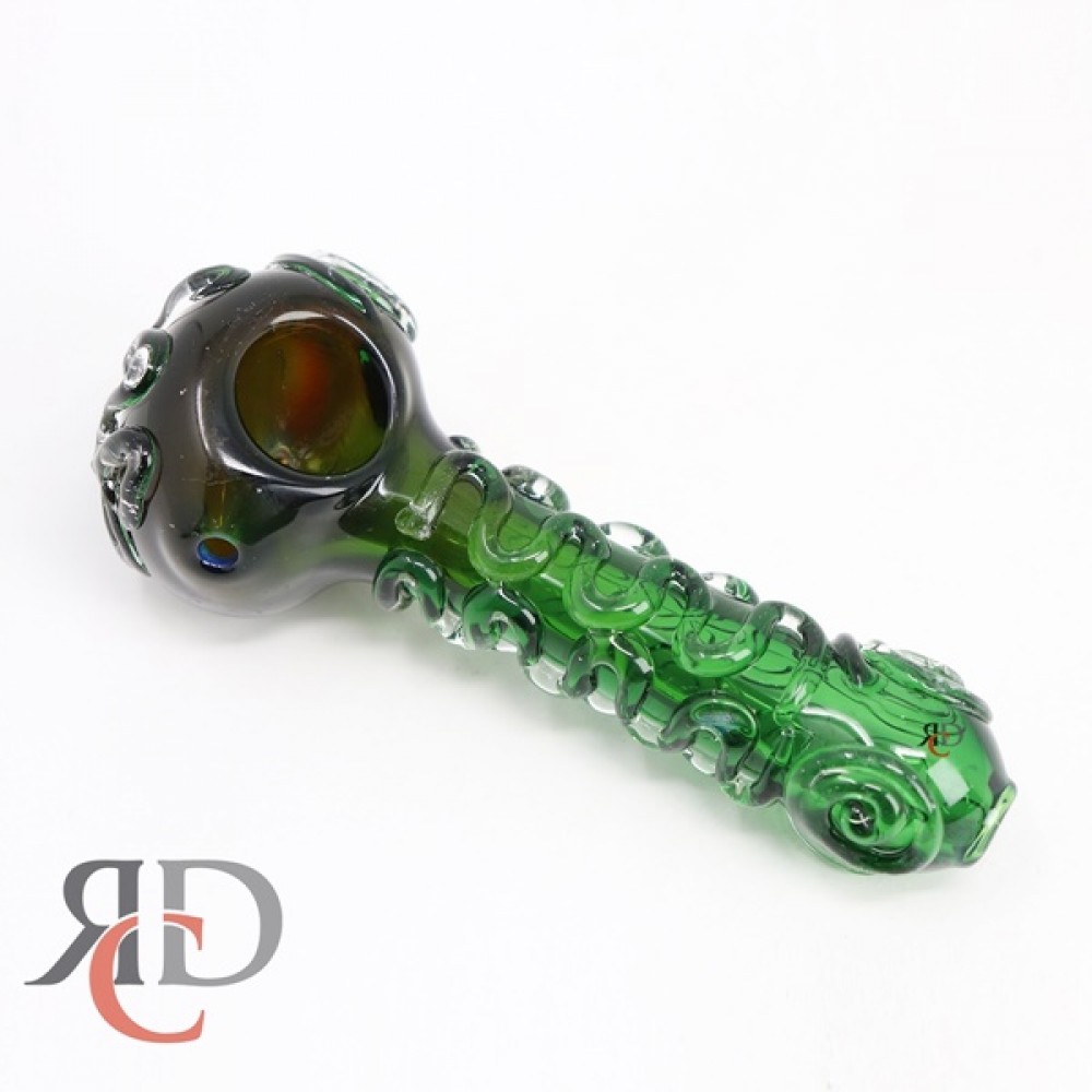 GLASS PIPE GREEEN OUTSIDE ART GP8583 1CT