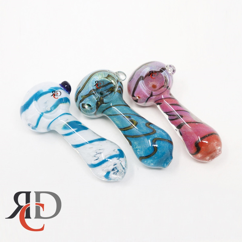 GLASS PIPE RIT & SWIRL ART GP2668 1CT