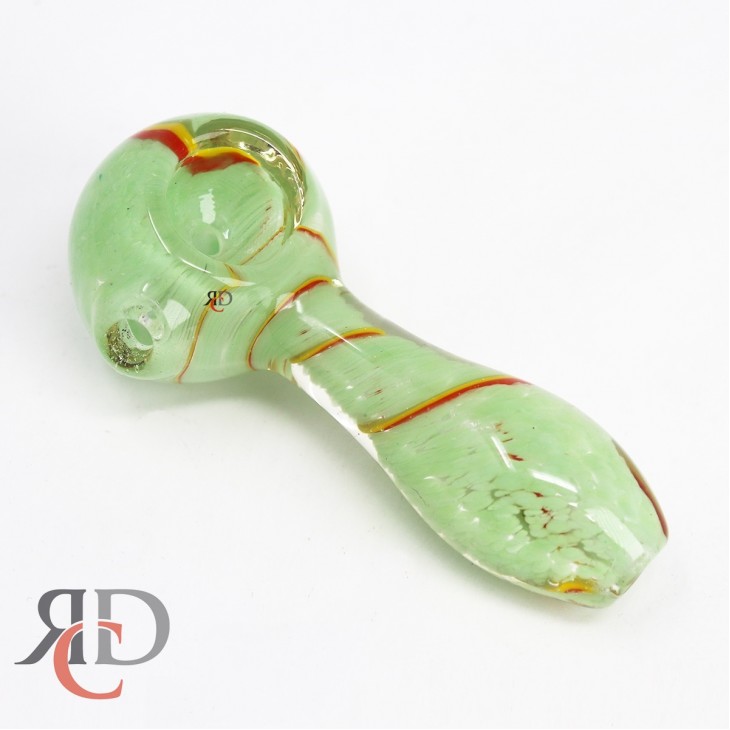 GLASS PIPE SLIME GREEN PIPE WITH RASTA GP4577 1CT | RIGHT ...