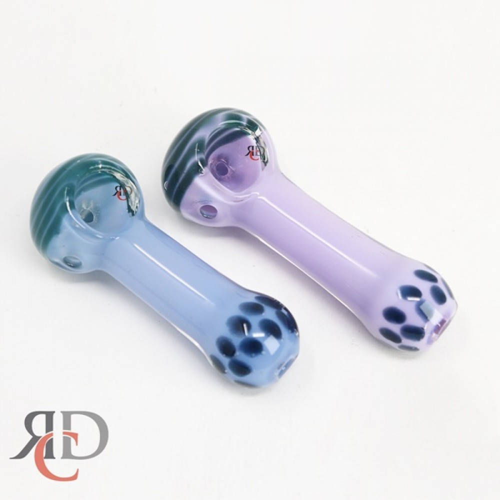 GLASS PIPE STRIPED HEAD ART MILKY TUBE GP7025 1CT