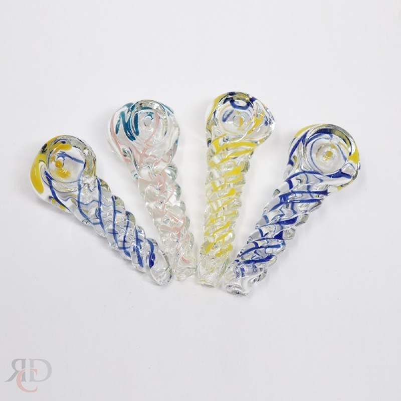 GLASS PIPE TWISTED RIBBON PEANUT HP02 - 5CT/ PACK