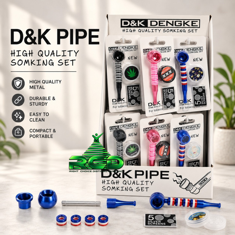 METAL PIPE STRIPPED COMBO SET (PIPE+ GRINDER+ SCREEN) - MP86 24CT/PACK
