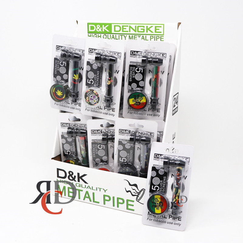 METAL PIPE WITH SCREEN MIX DESIGN AND ZINC GRINDER MP56 24CT/ DISPLAY