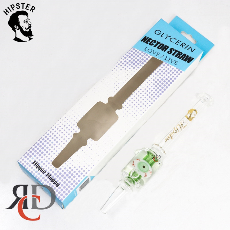HIPSTER NECTOR GLYCERIN FILLED STRAW W/ USA COLOR EYE PERC PASS STRAW03 1CT