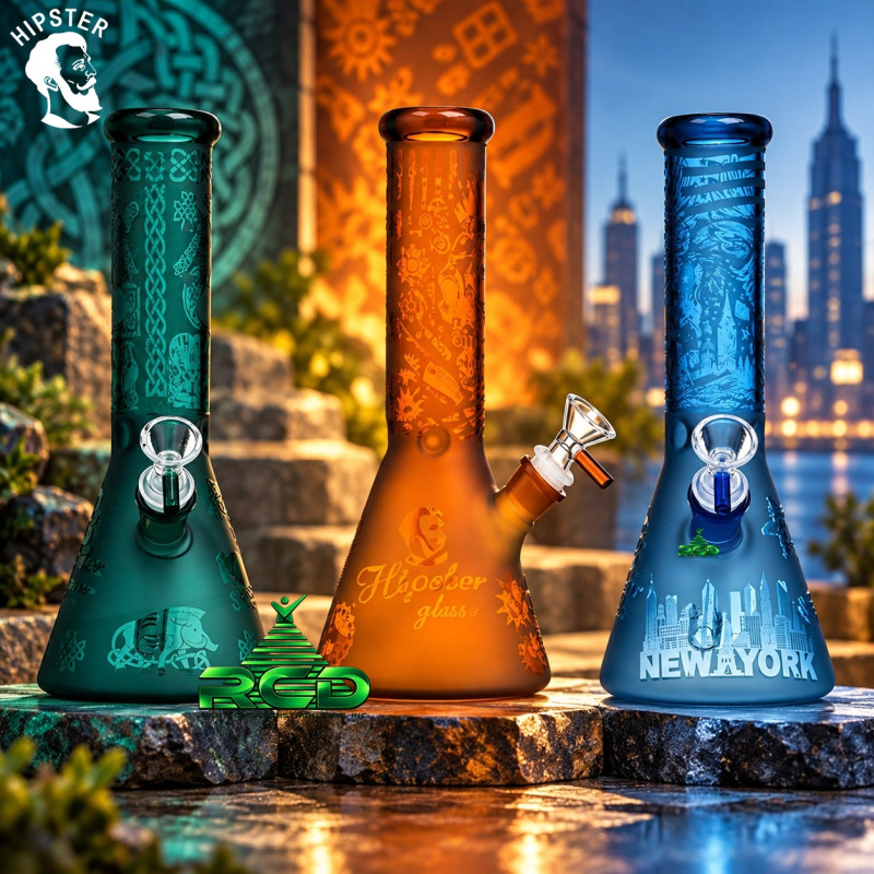 WATER PIPE HIPSTER BEAKER FROSTED GRAPHICS WP2081 1CT