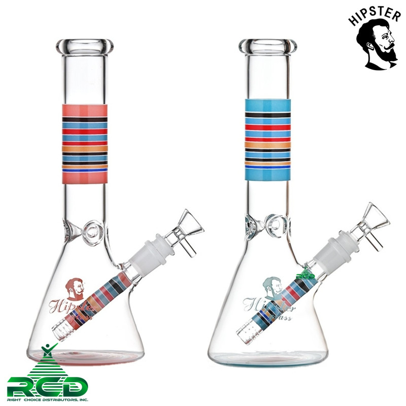 WATER PIPE BEAKER RAINBOW STRIPE WP12107 1CT