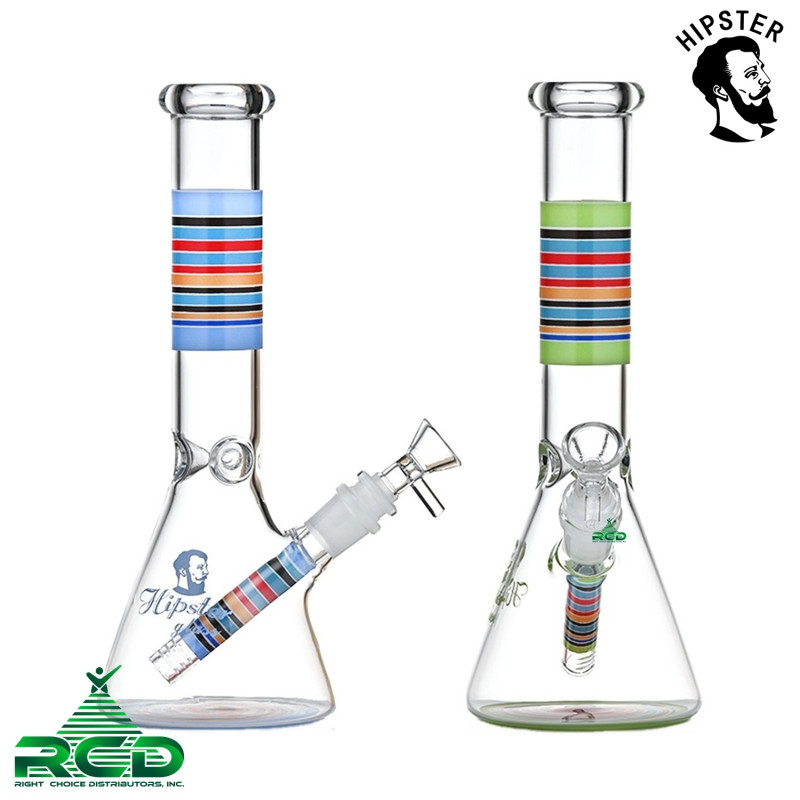 WATER PIPE BEAKER RAINBOW STRIPE WP12107 1CT