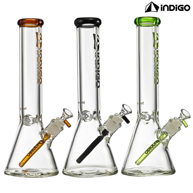 WATER PIPE INDIGO 9MM BEAKER WITH DOUBLE FIRE POLISH WPI3500 1CT