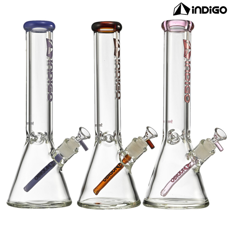 WATER PIPE INDIGO 9MM BEAKER WITH DOUBLE FIRE POLISH WPI3500 1CT