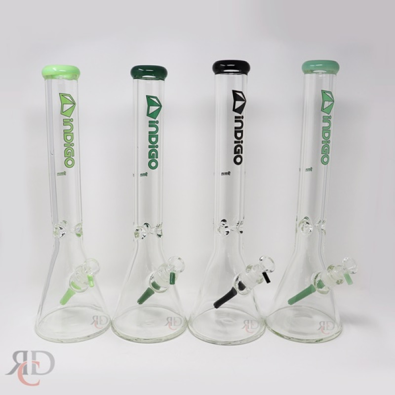 WATER PIPE INDIGO 9MM BEAKER WITH DOUBLE FIRE POLISH WPI5001 1CT